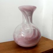 Vase style Murano en verre rose vintage