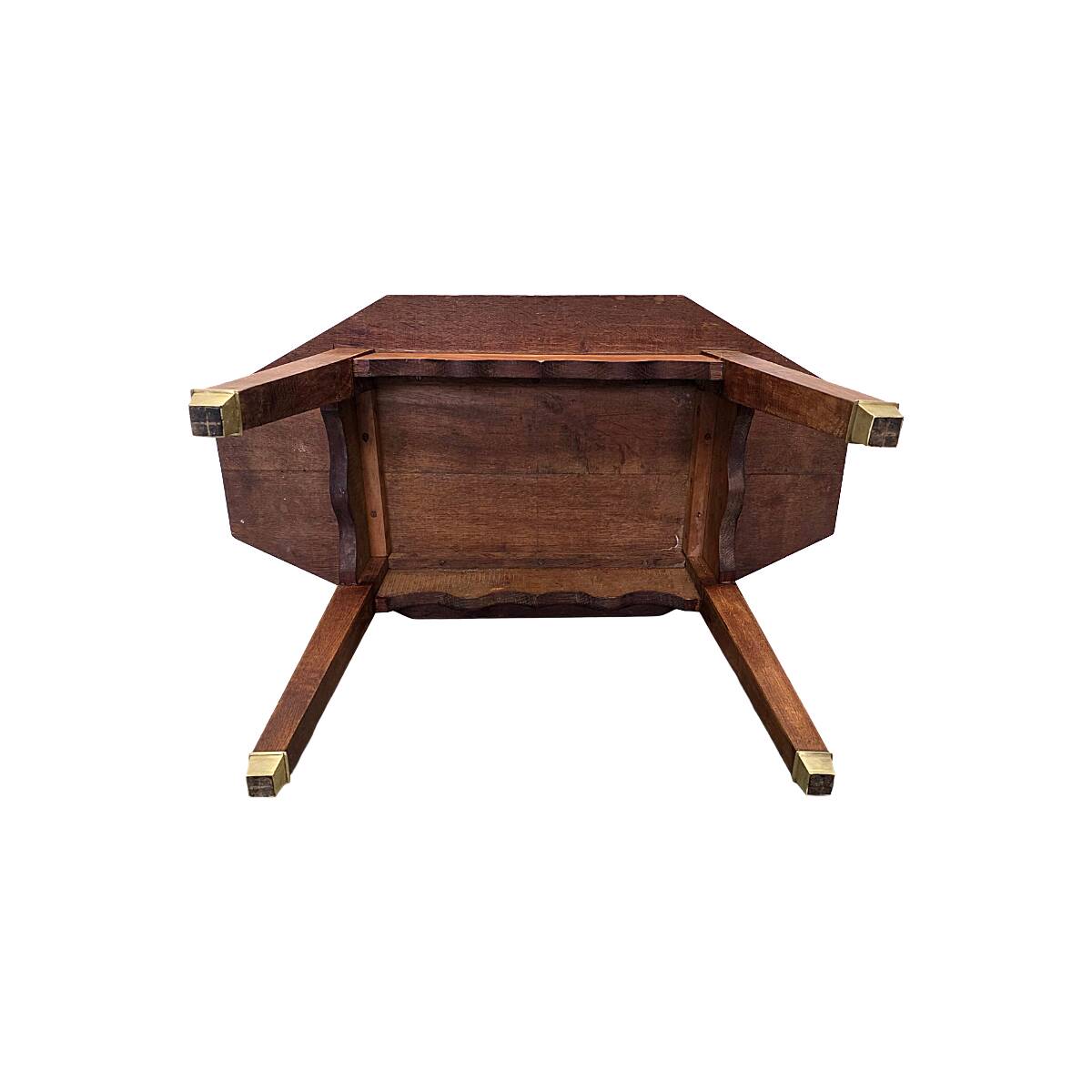 Old French oak coffee table with bronze feets, 1900s