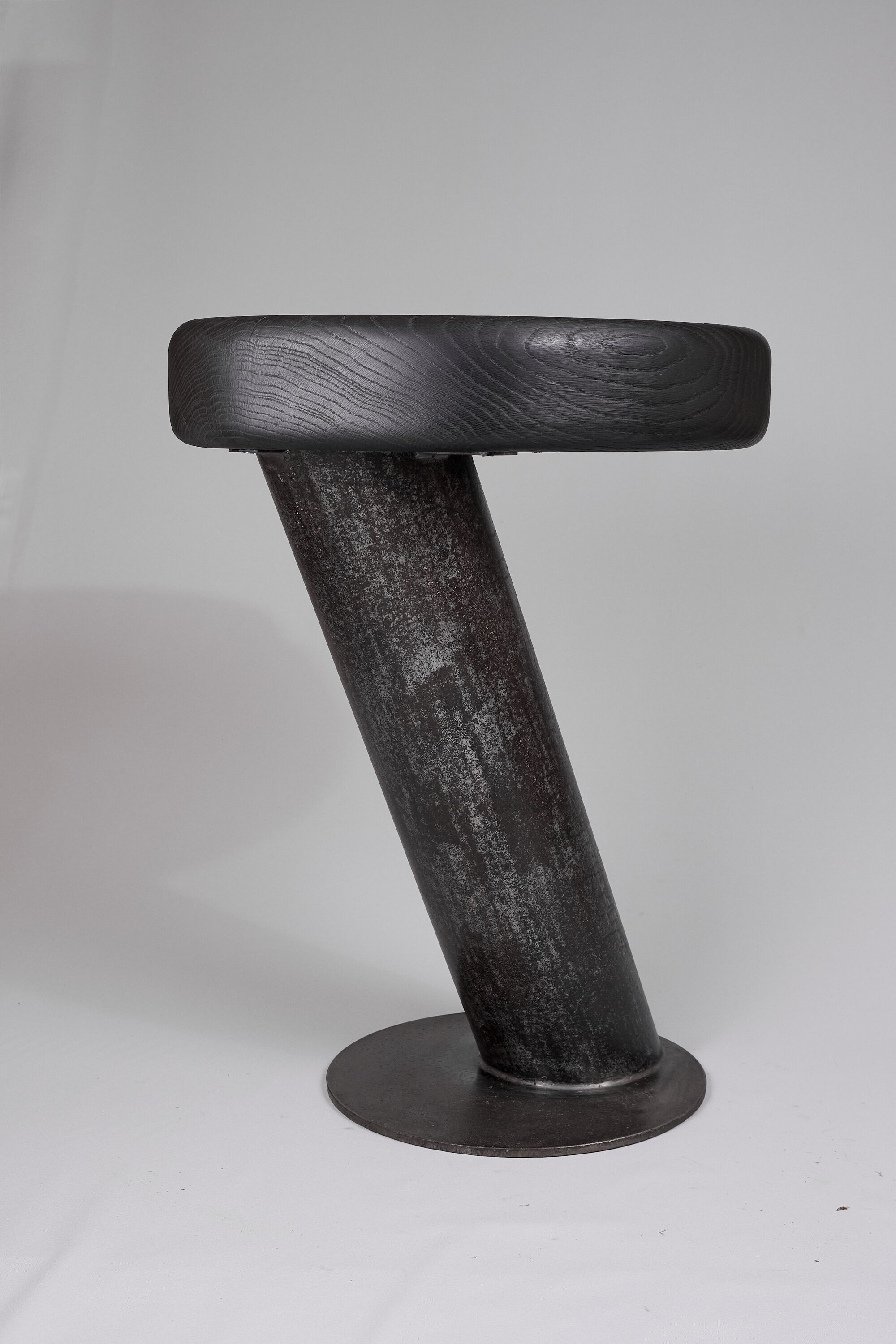 Solid wood sculptural side table, original contemporary design, logniture