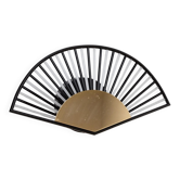 Vintage wall sconce in the shape of a fan - glass tubes and gold metal, Hollywood Regency design, Italy 1980s.