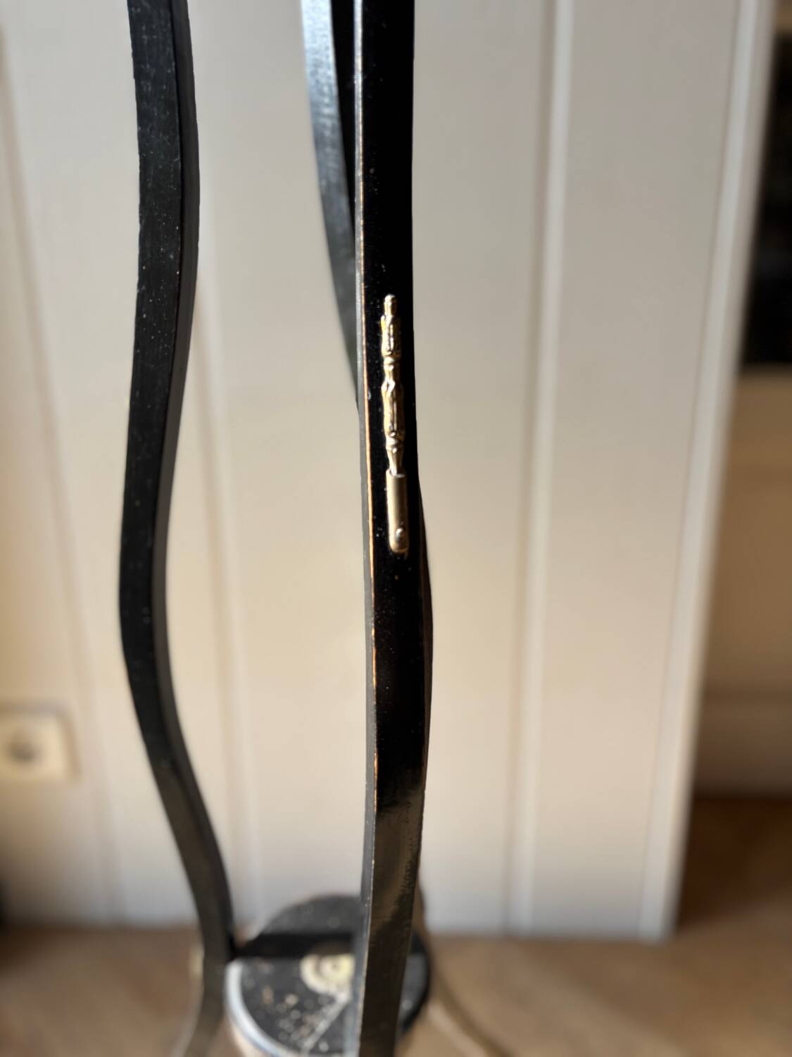 Napoleon III Empire period stool in blackened wood.