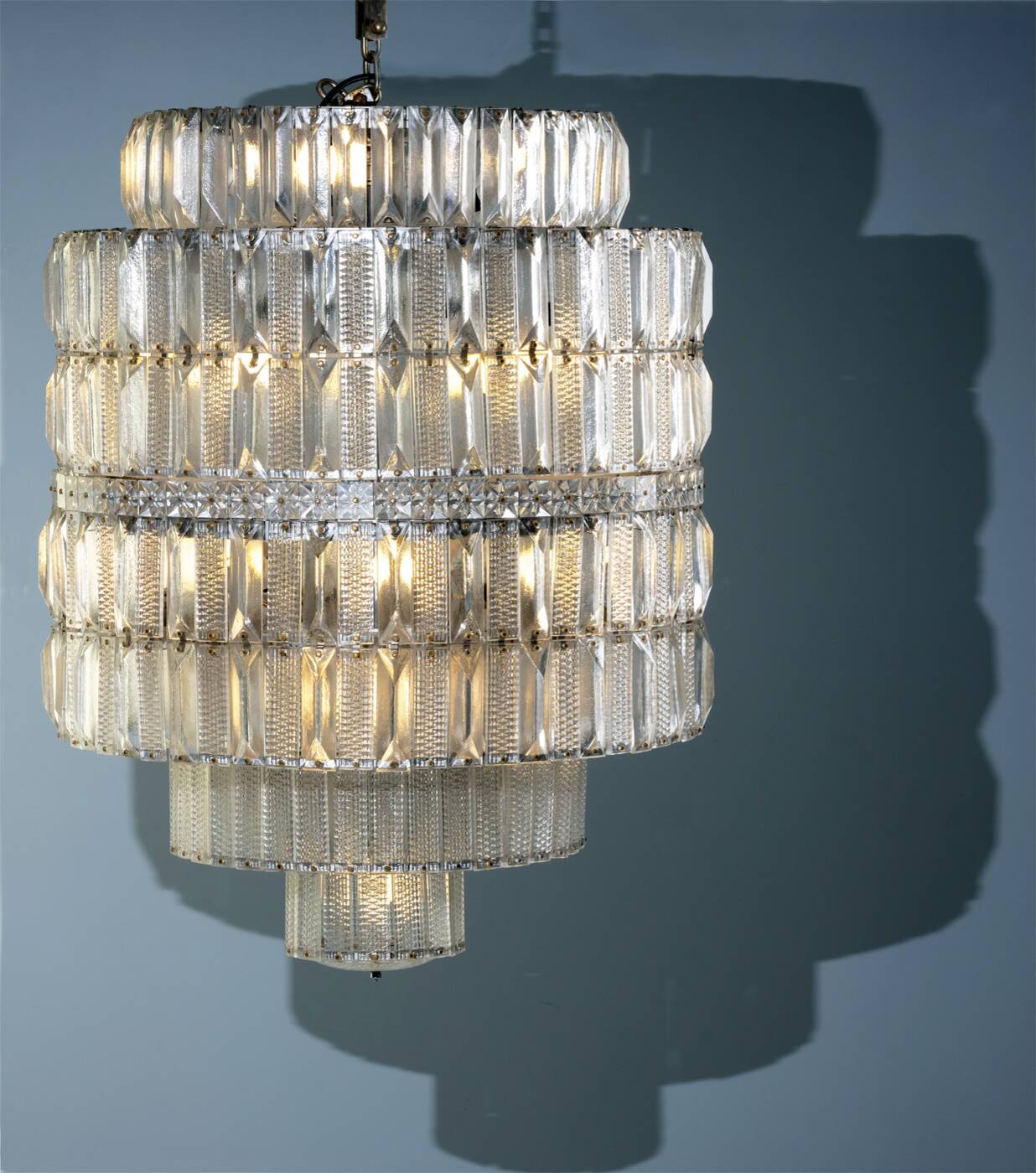 Tiered Crystal Chandelier, 1960s, Czechoslovakia