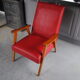 Fauteuil en skaï rouge années 60