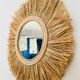 Miroir rond rotin paille, 45 cm