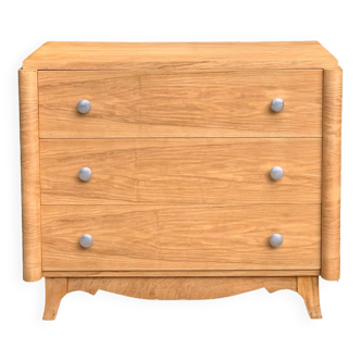 Raw oak art deco chest of drawers
