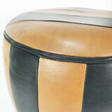 Leather pouf, Germany, 1960s