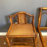 2-seater rattan bed and 2 bedsides