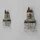 Pair of vintage hot air balloon wall sconces with glass tassels. Year 50