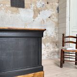 Solid wood box counter.