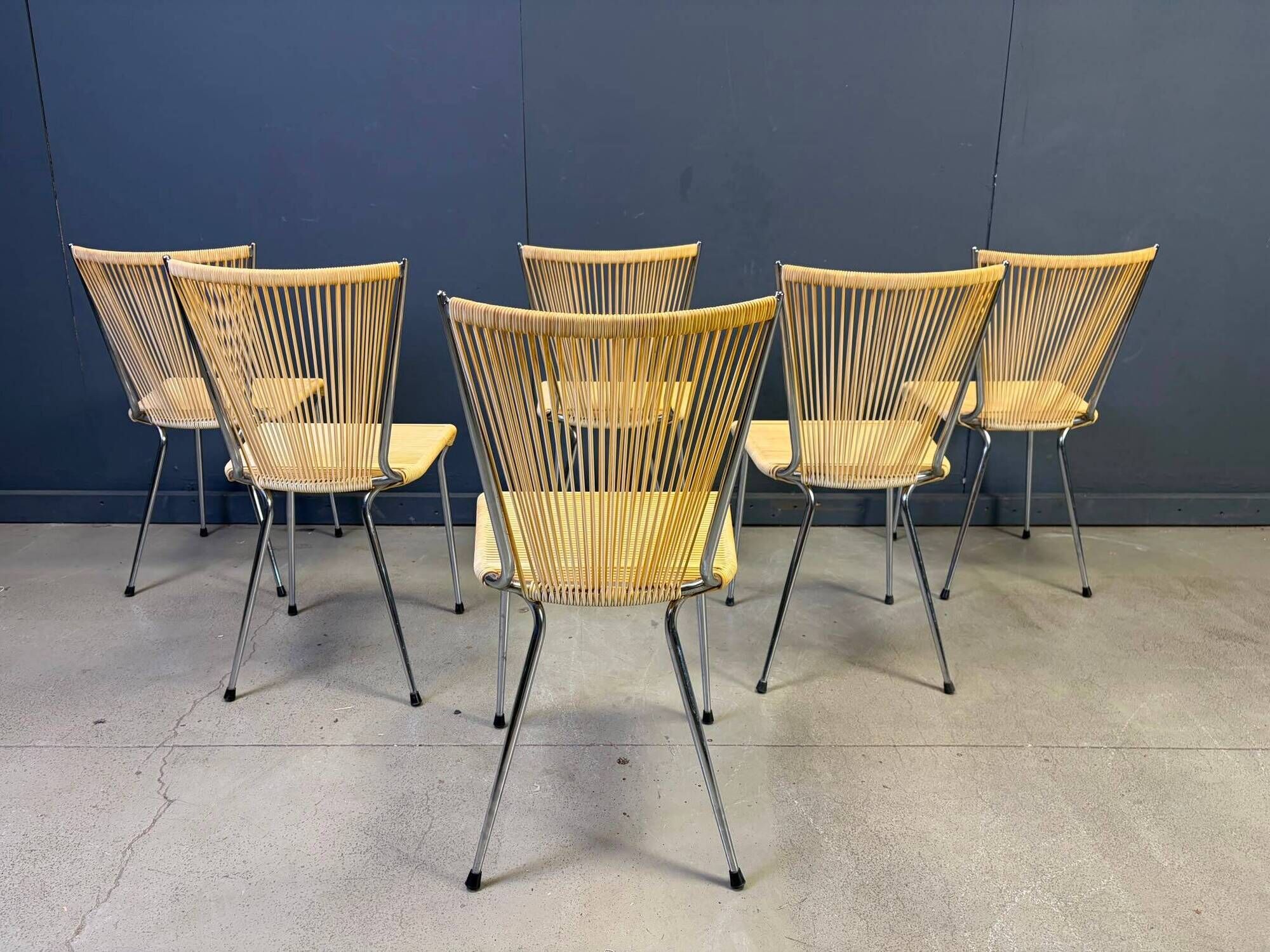 Chaises 'scoubidou' vintage, ensemble de 6 - années 1960