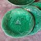 Plates in gien earthen earthenware slurry
