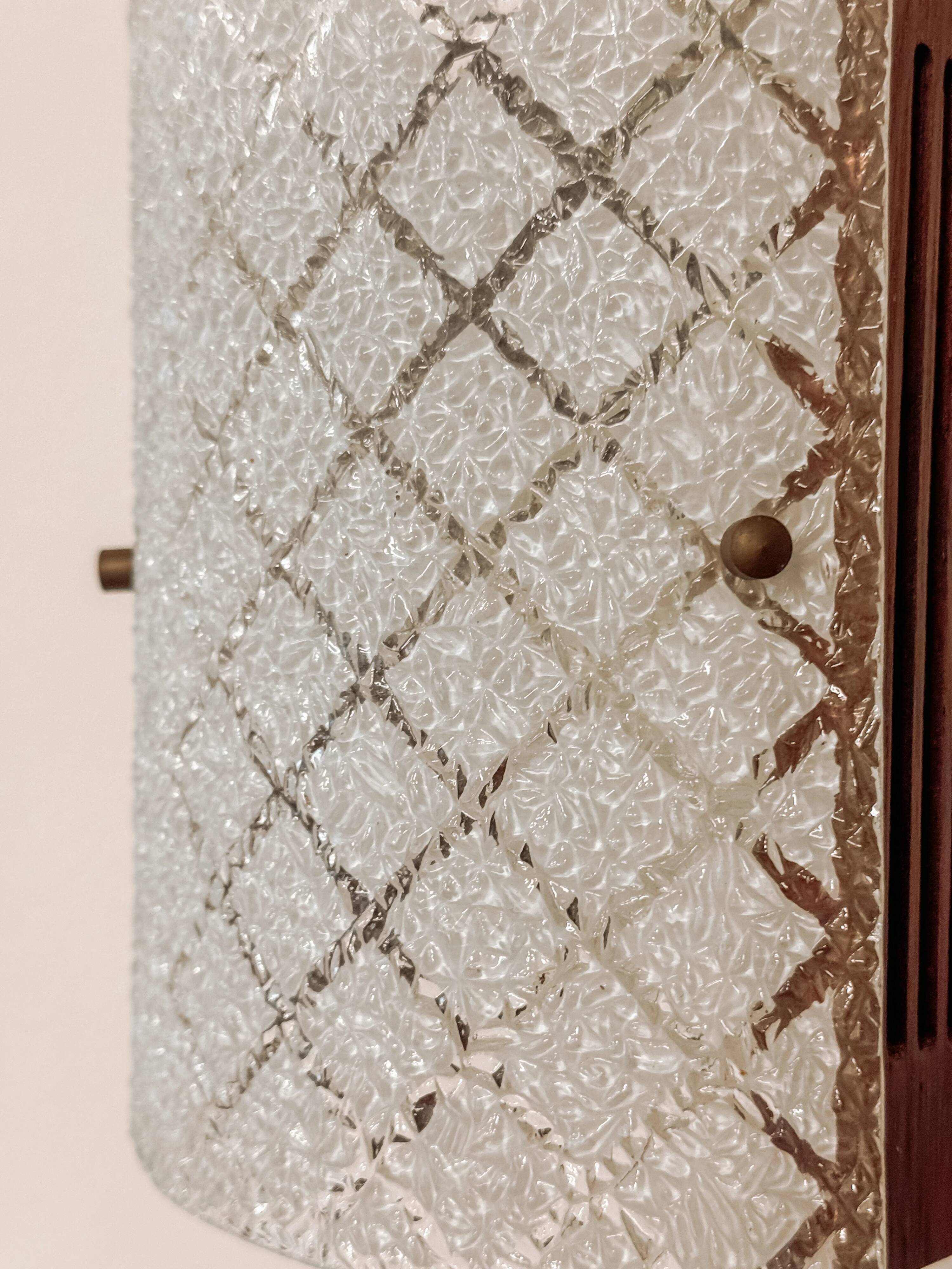 Mid-Century wall-mounted sconce in glass, 1960s