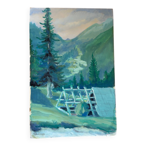Huile sur carton ancienne