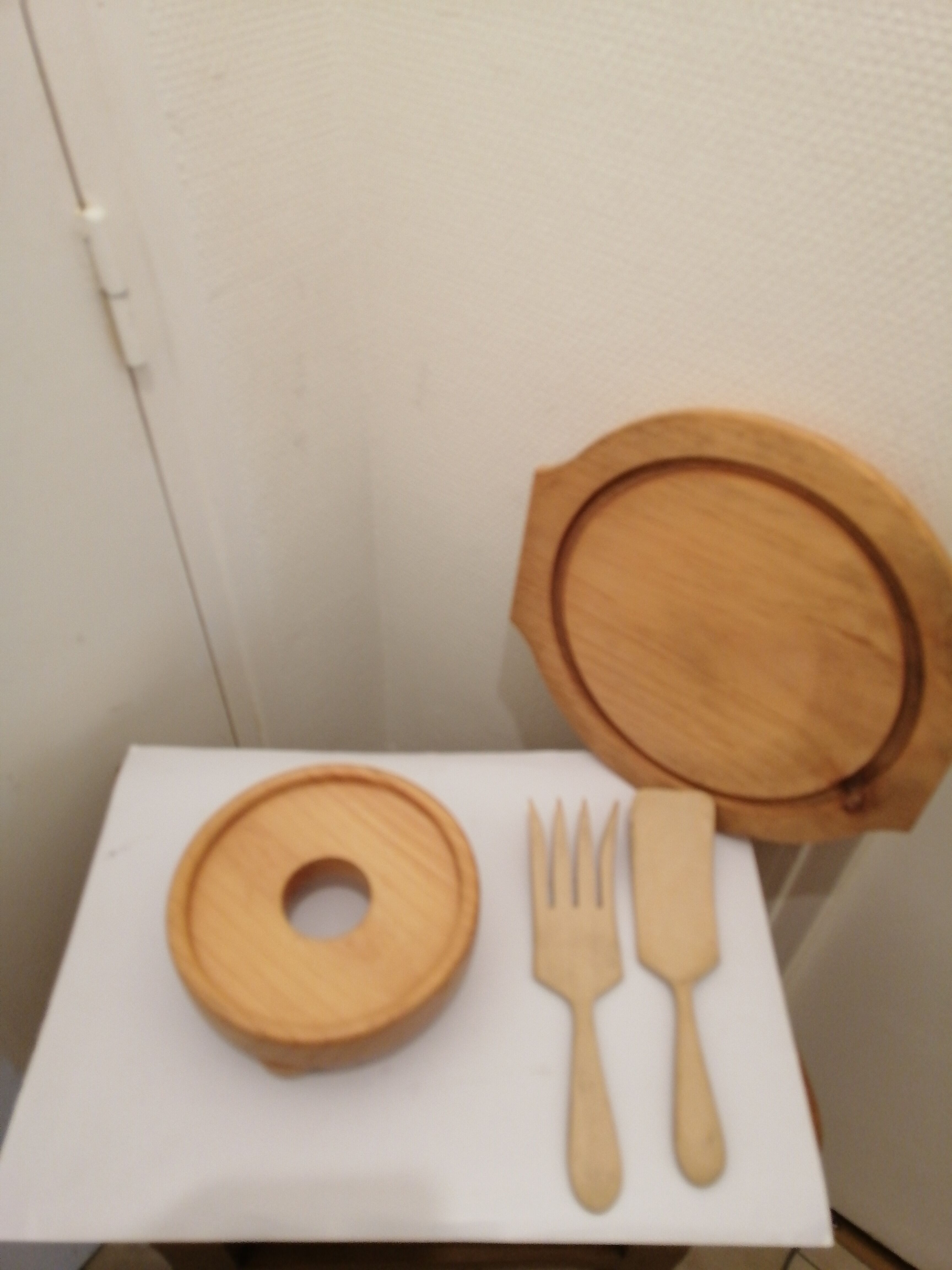 Wooden and glass cake display