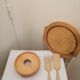 Wooden and glass cake display