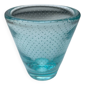 Vase en verre bullé