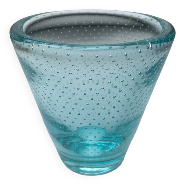 Vase en verre bullé