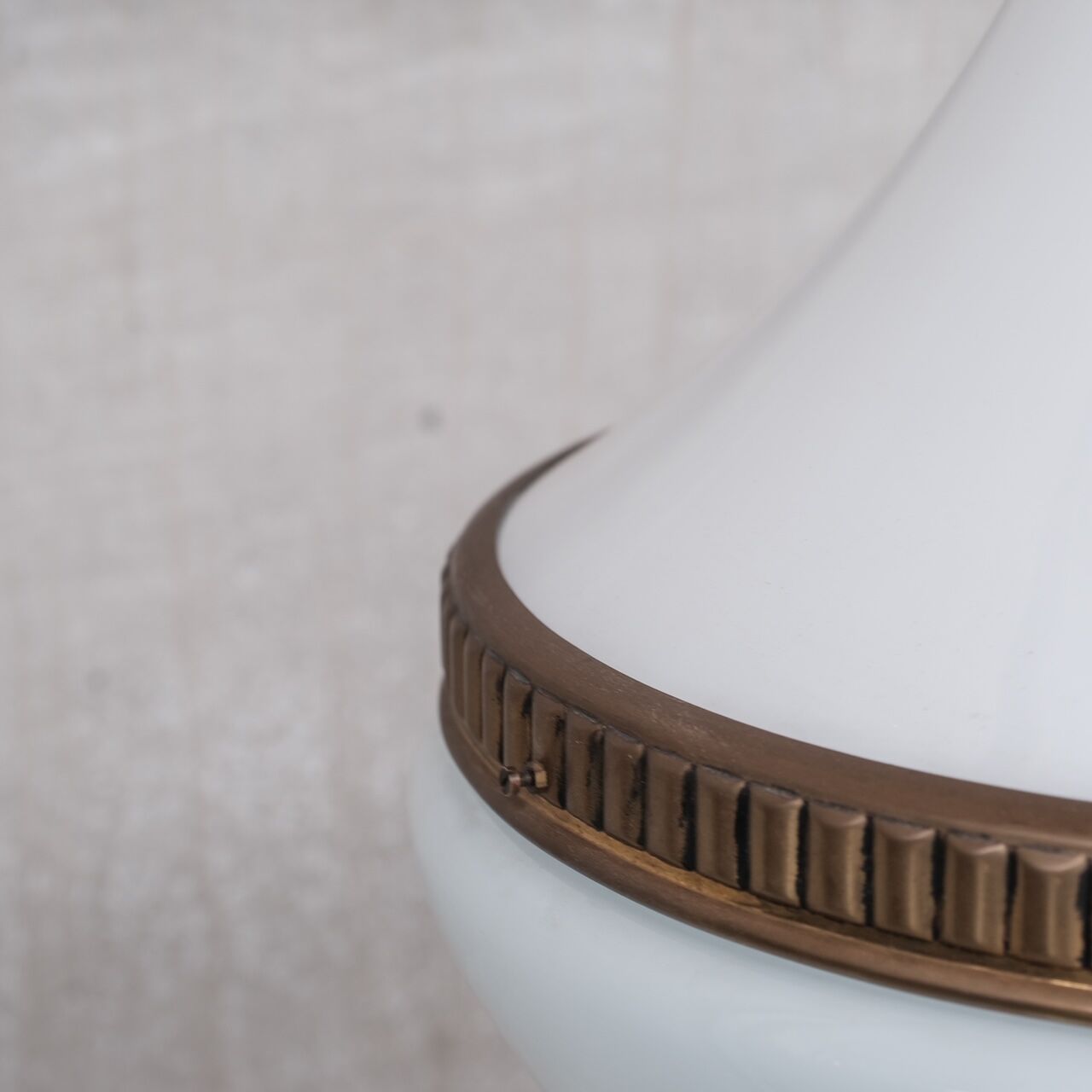 Mid-century opaline and brass pendant light