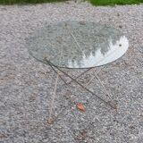 Florent Lasbleiz vintage coffee table in glass and metal