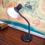 70s Spanish Gooseneck desk lamp in white by Fase