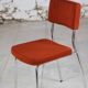 Chaise vintage velours orange, 1970