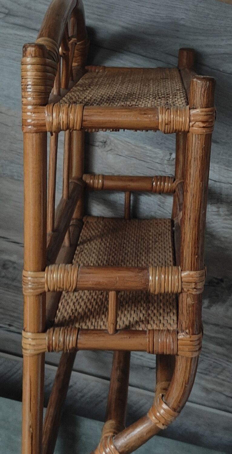 Vintage rattan shelf