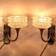Pair of two-light wall sconces in gilded brass and blue from the 1950s.
