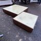 Set de 2 tables basses (tableaux) en bois de Wengé, design moderniste, 1970