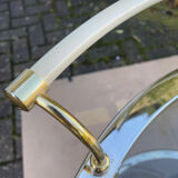 1960s glass and brass bar cart