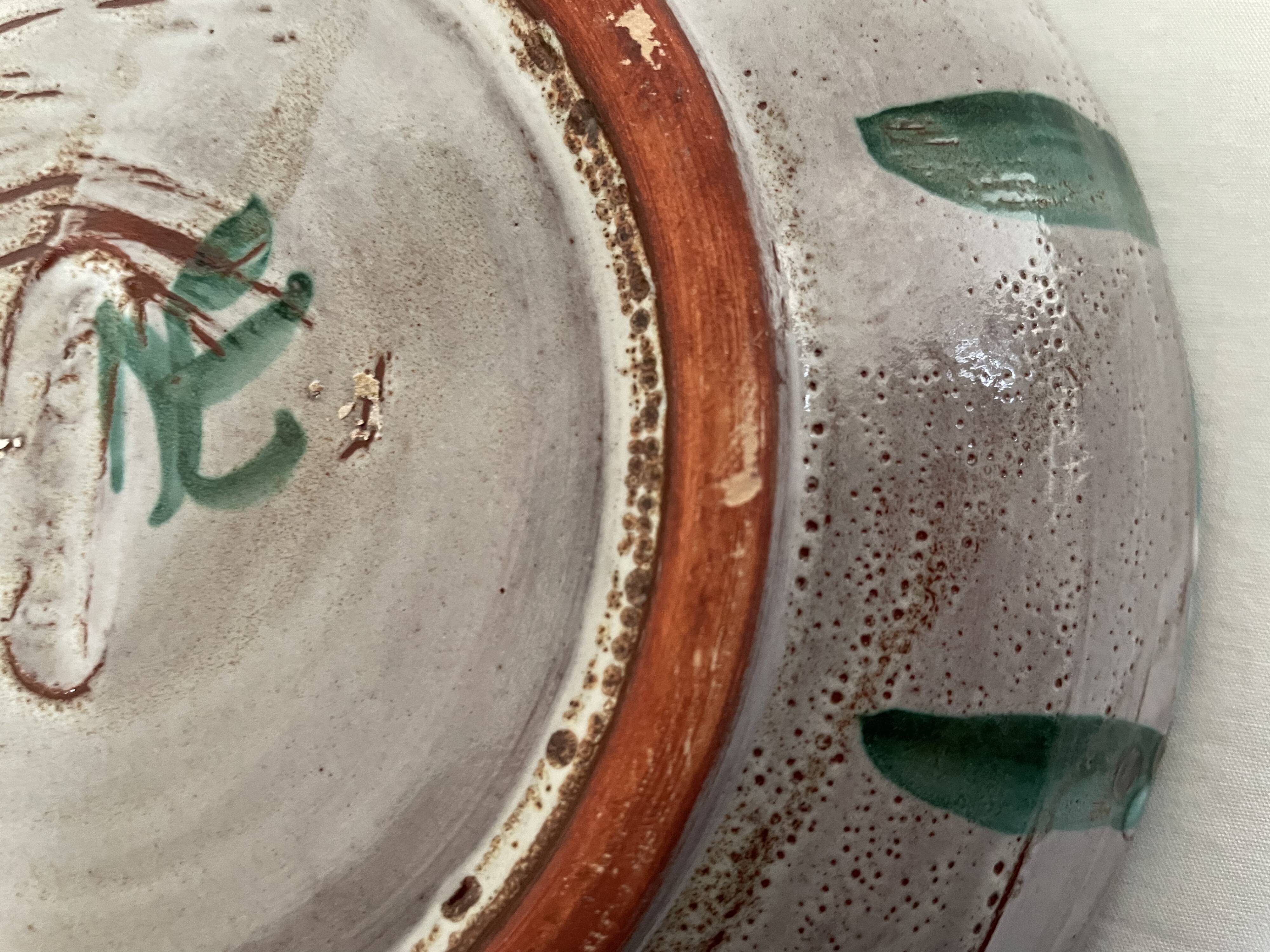 Vallauris deep plate with thistles