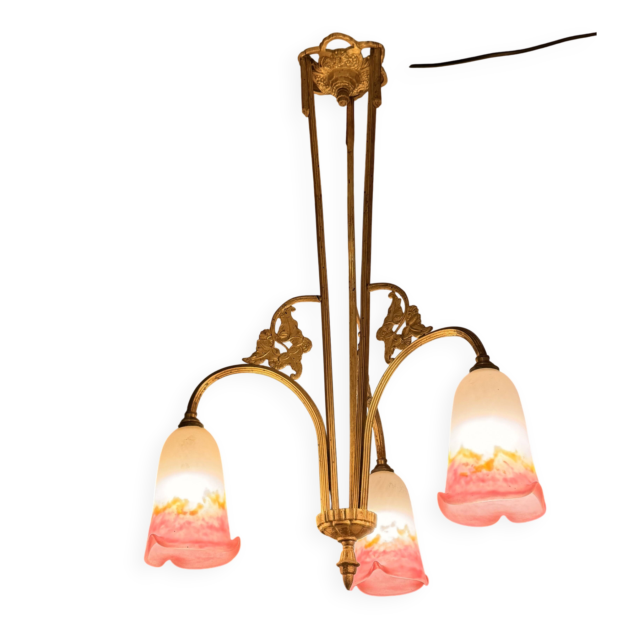 Gilded bronze lustre and glass paste – Müller Frères, Lunéville, circa 192.