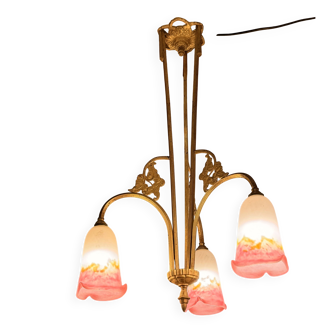 Gilded bronze lustre and glass paste – Müller Frères, Lunéville, circa 192.