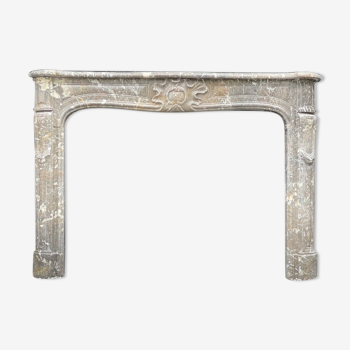 Fireplace louis xv in grey marble of the ardennes late eighteenth century