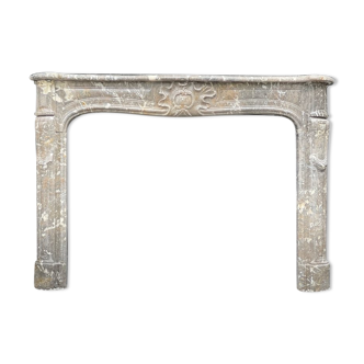 Fireplace louis xv in grey marble of the ardennes late eighteenth century