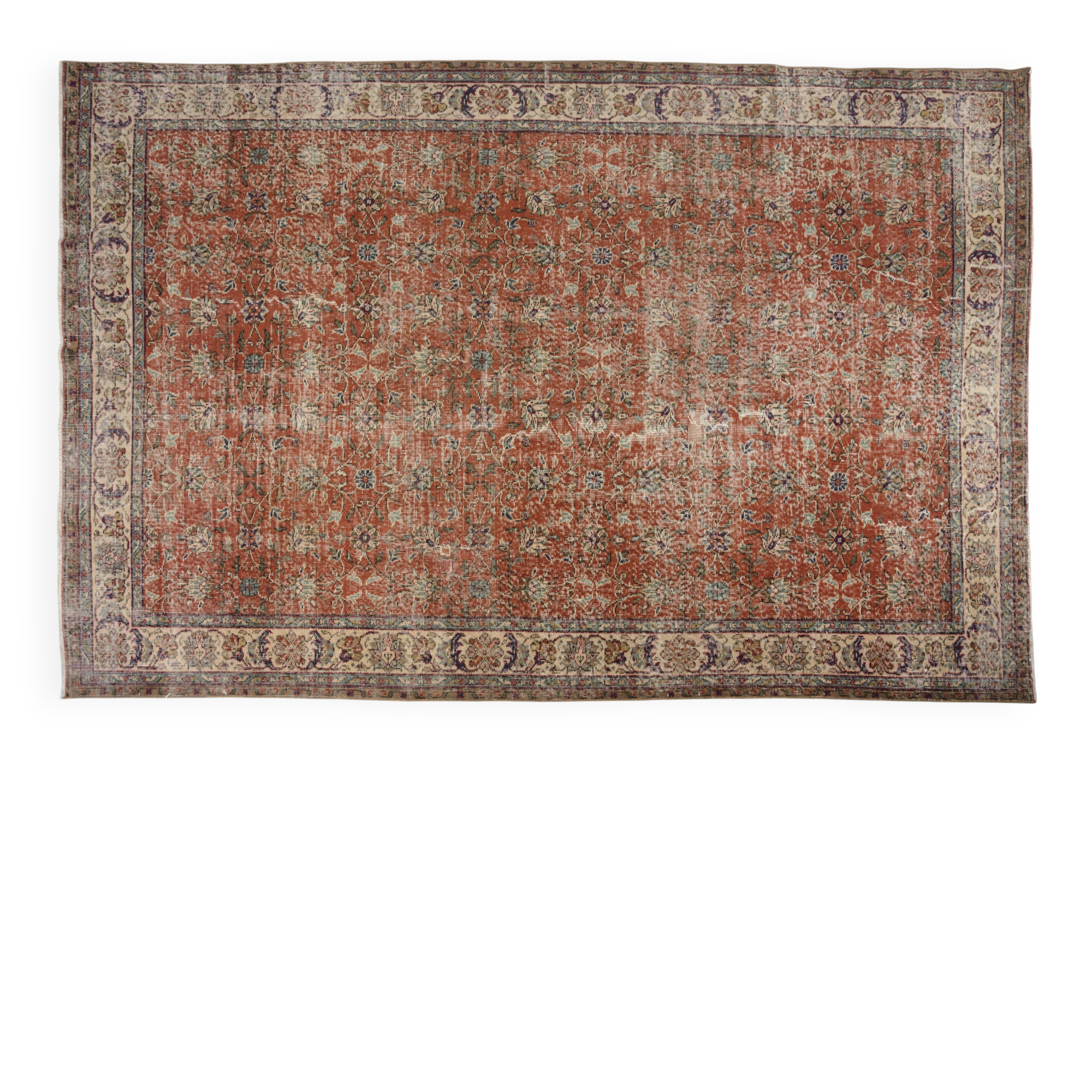 Vintage Anatolian Floral Carpet