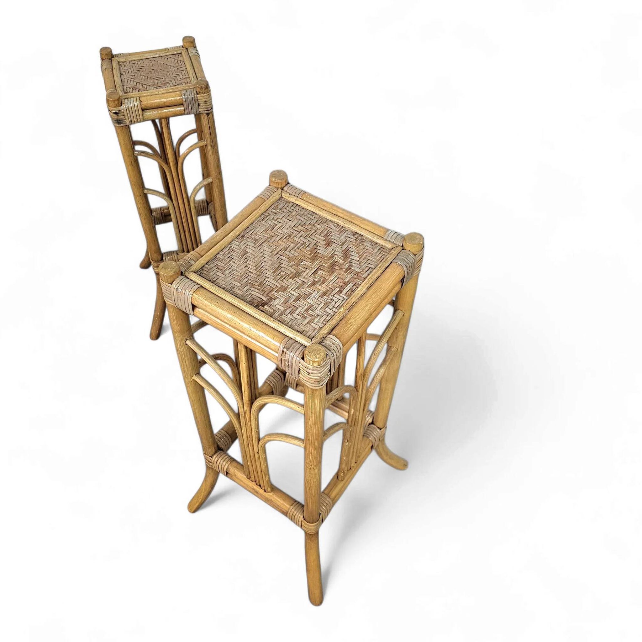 Nesting set bamboo plant stands 1970s