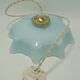 Blue opaline hanging lamp