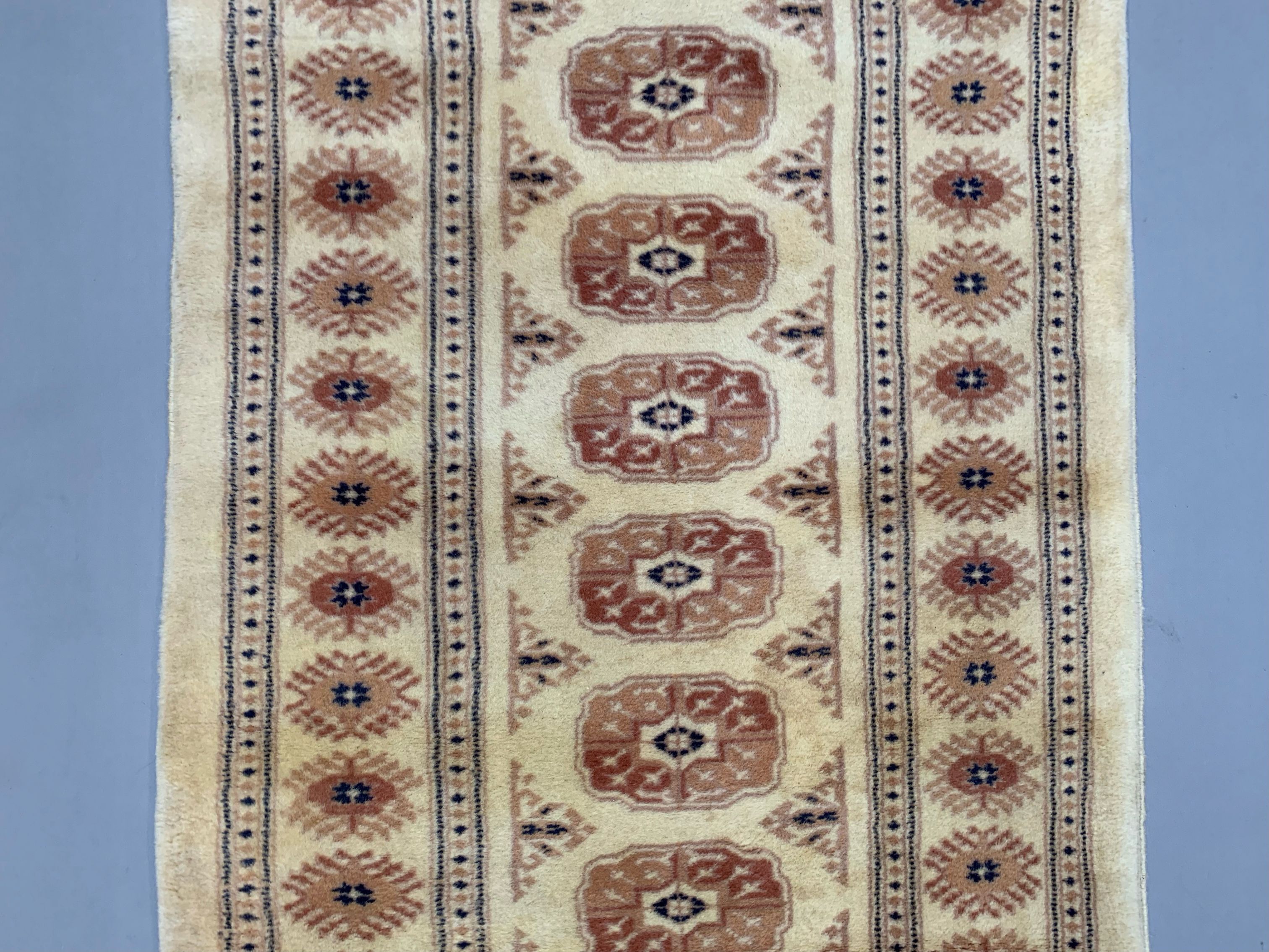 Vintage Indian Long runner 475x80 cm Bokhara wool rug tribal handmade