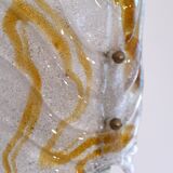 Pair of Scandinavian glass and brass wall light 1970