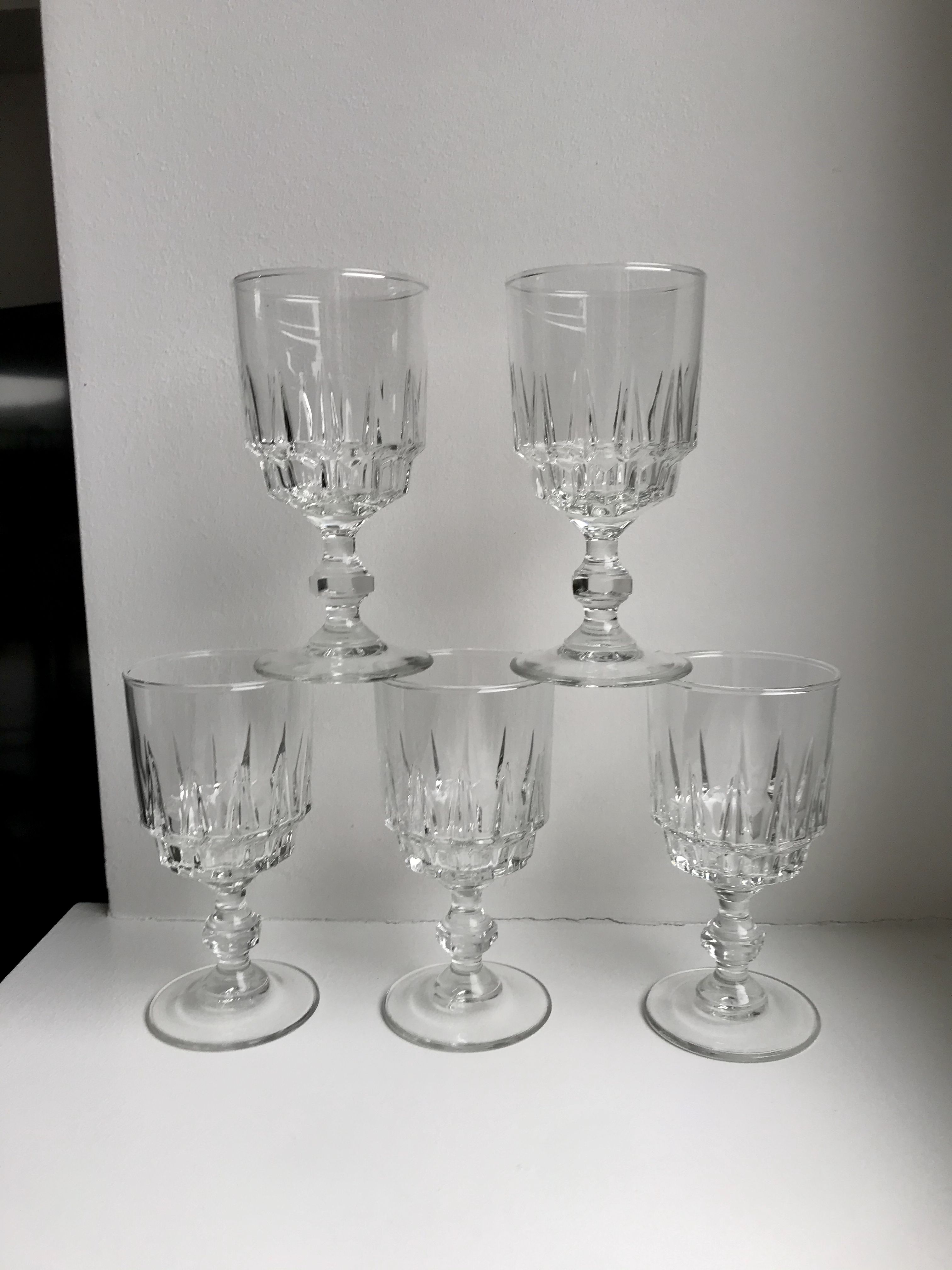 Set of 5 crystal wine glasses 50-60s