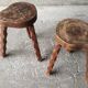 Vintage brutalist tripodes stools