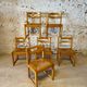 6 Regain House chairs - Elm and straw - 1980 - Vintage - Brutalist