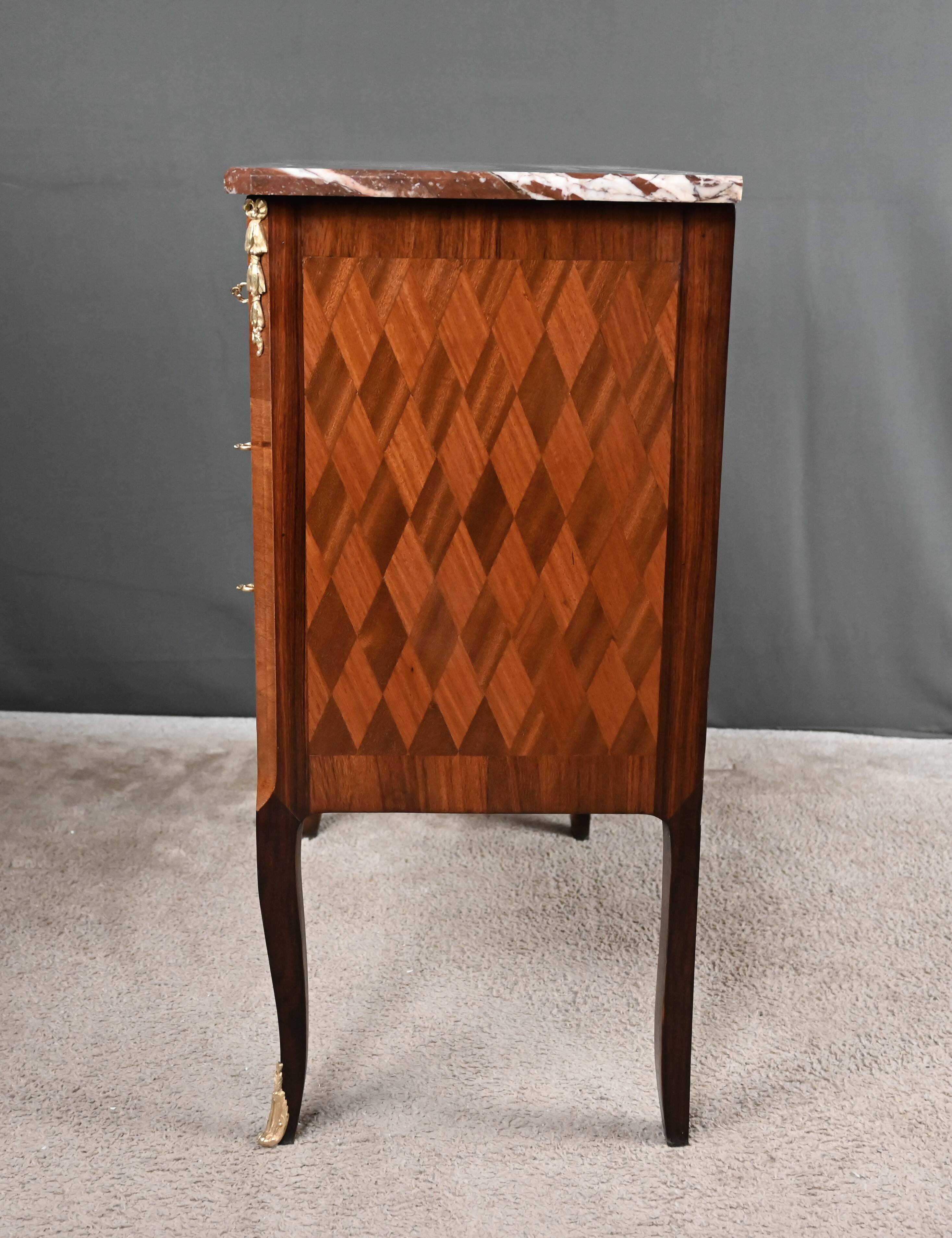 Marquetry Commode, Transitional Style Louis XV Louis XVI – Mid 20th Century