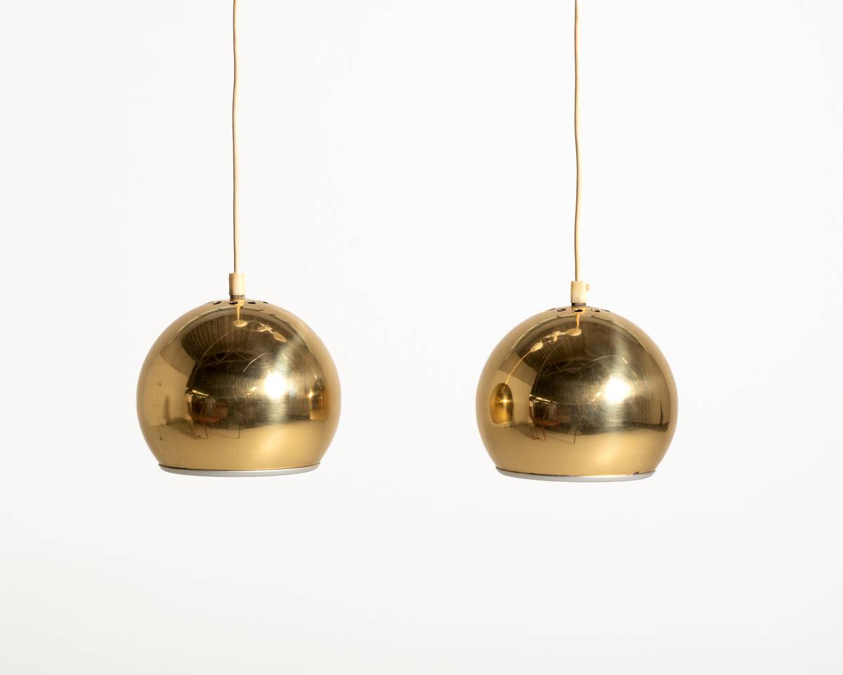 Pair of Swedish pendant lamps, 1960s/70s