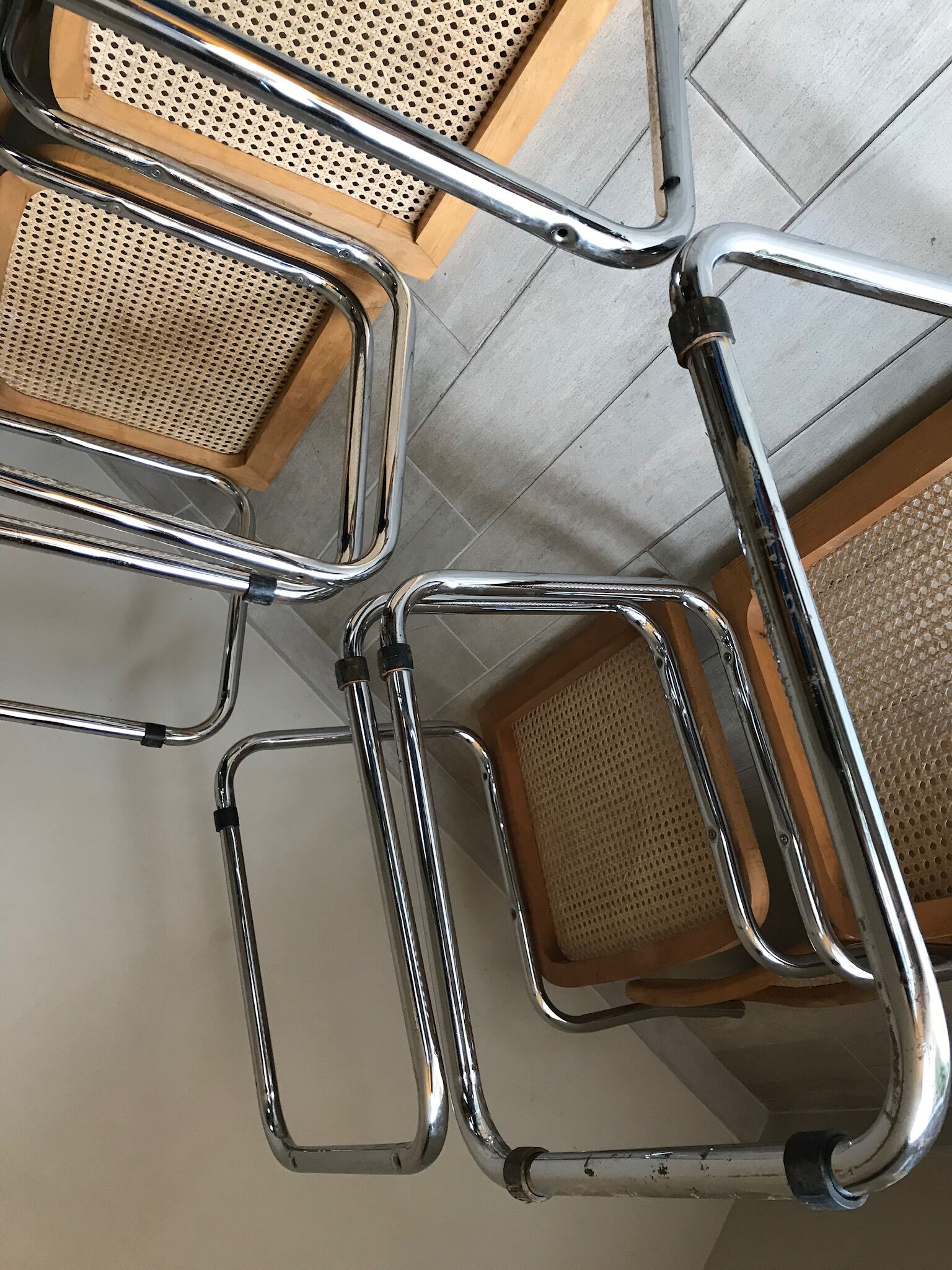 4 chairs Cesca b32 by Marcel Breuer