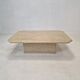 Table basse italienne en travertin, années 1980
