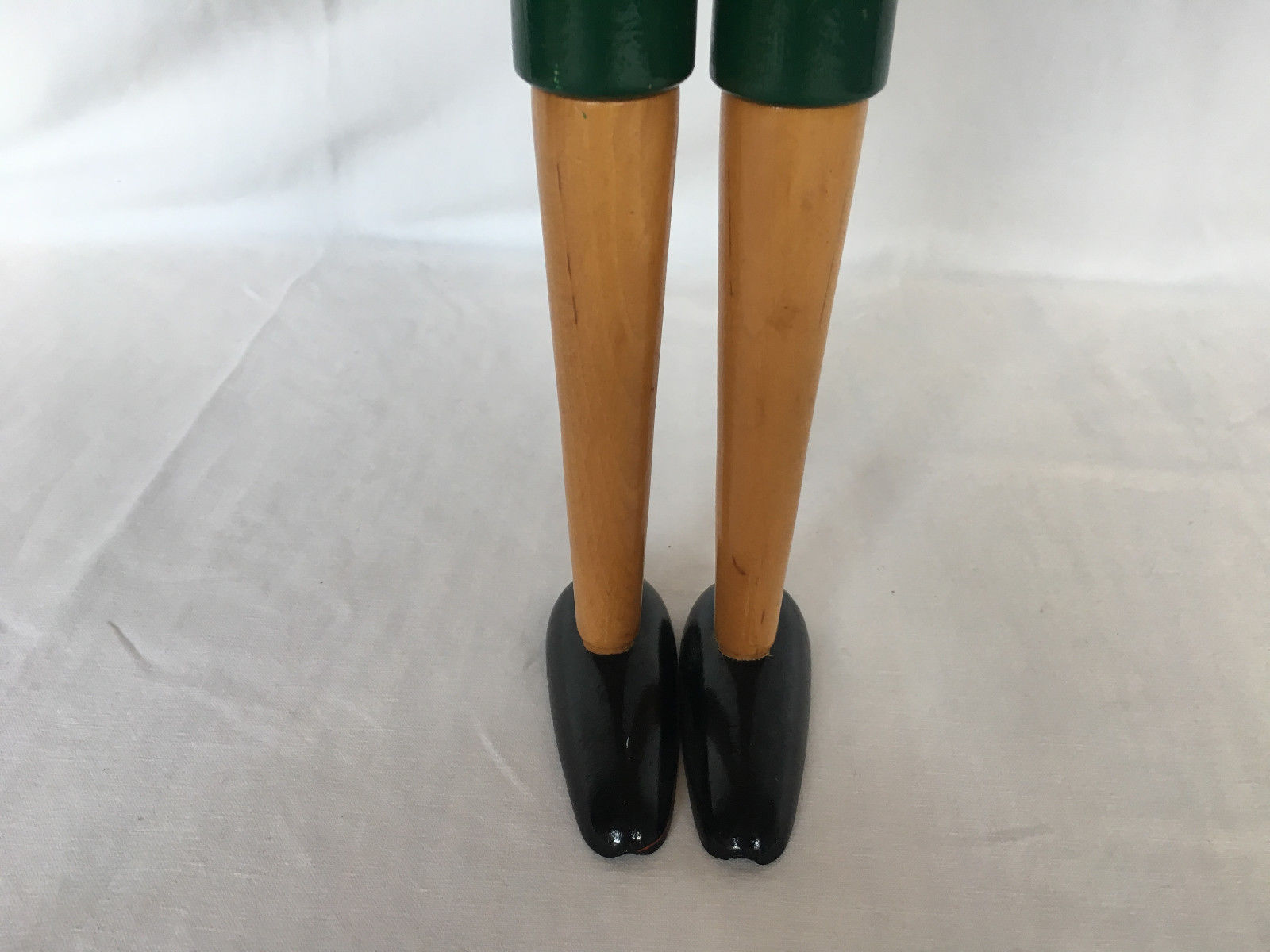 PINOCCHIO WOODEN ARTICULATED COAT RED AND GREEN HANDMADE VINTAGE