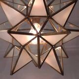 Ceiling light suspended Geometric Star Moravian Star frosted glass