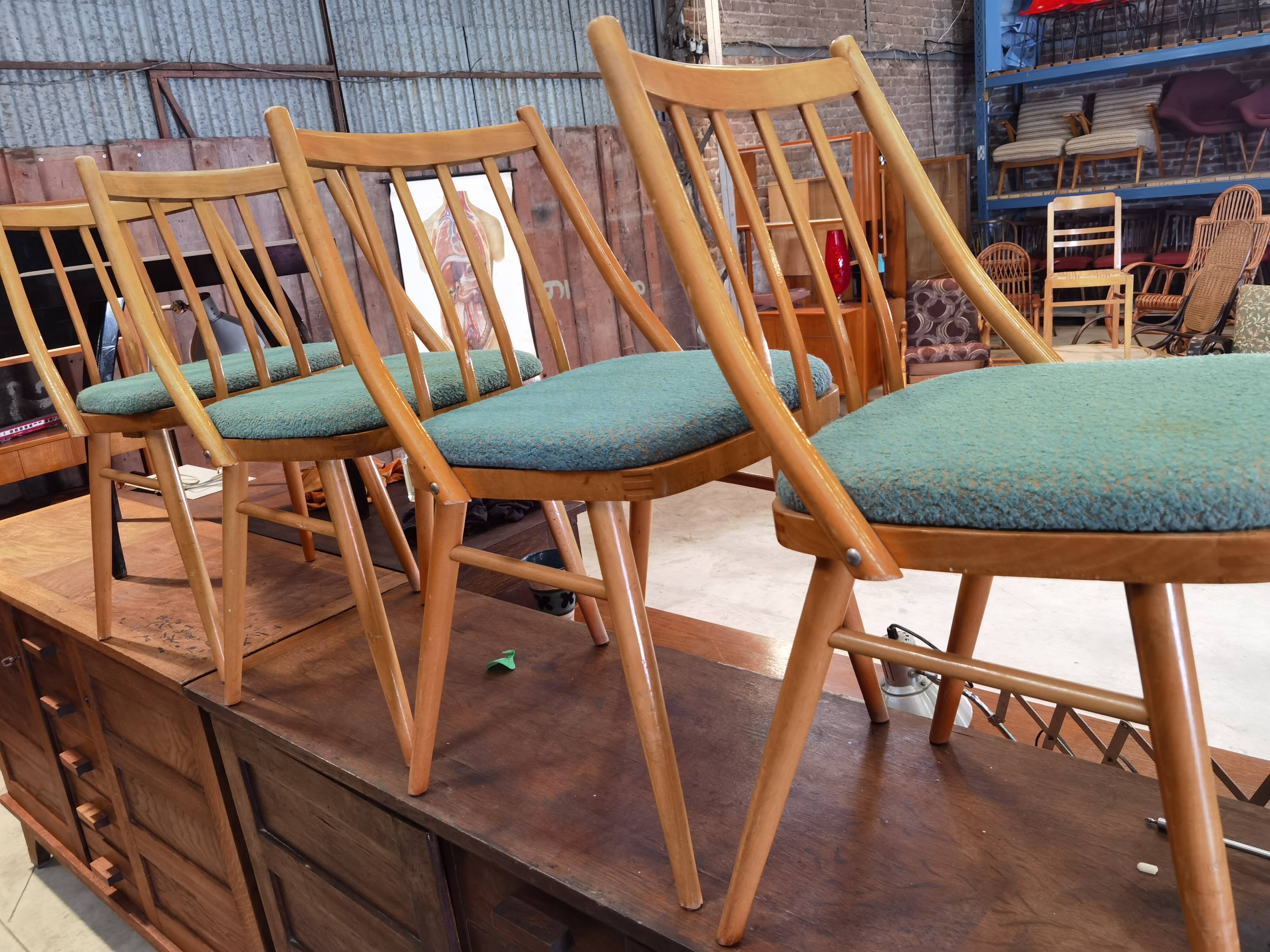 Lot of 4 chairs Antonin Suman