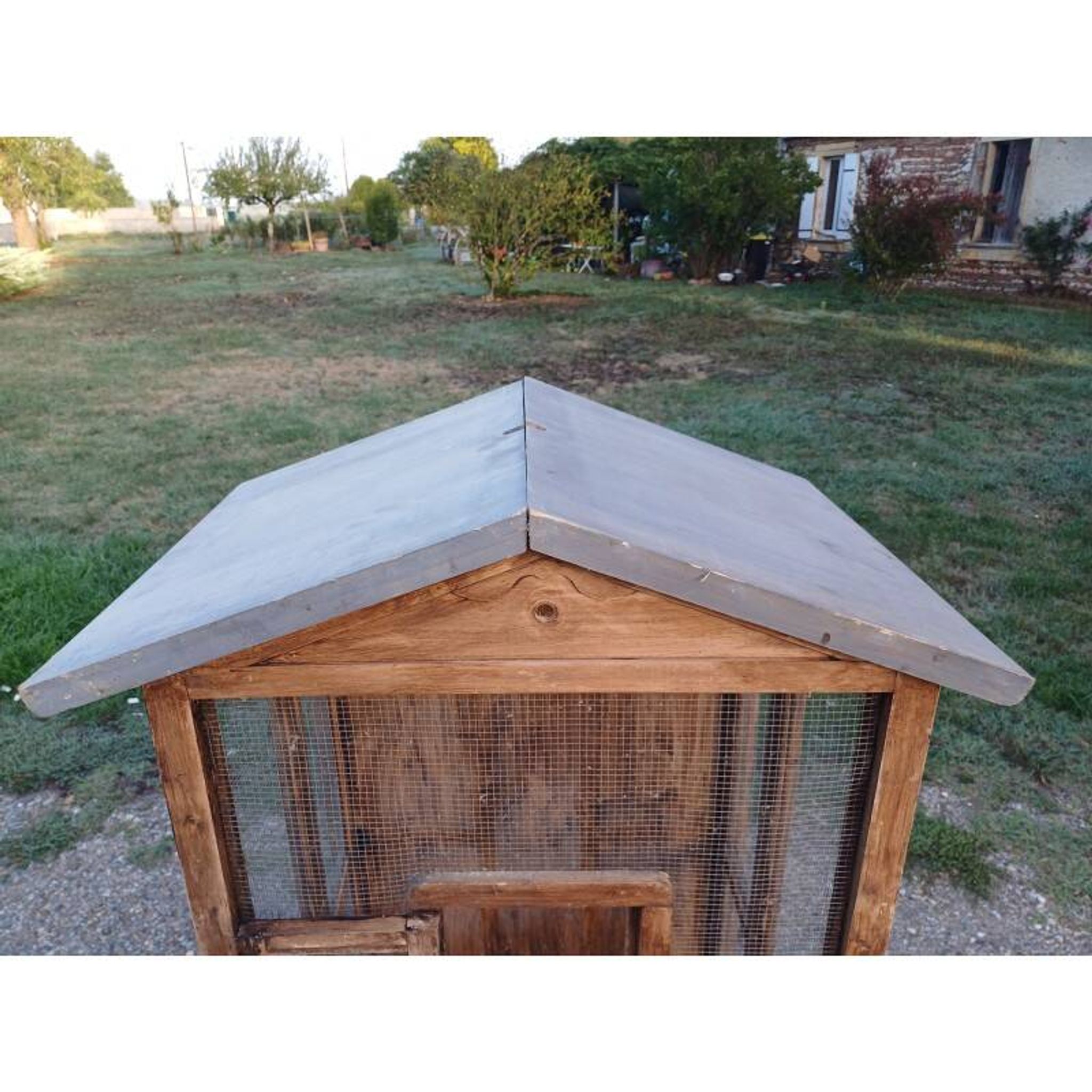 Aviary bird cage wood and wire mesh